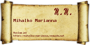 Mihalko Marianna névjegykártya